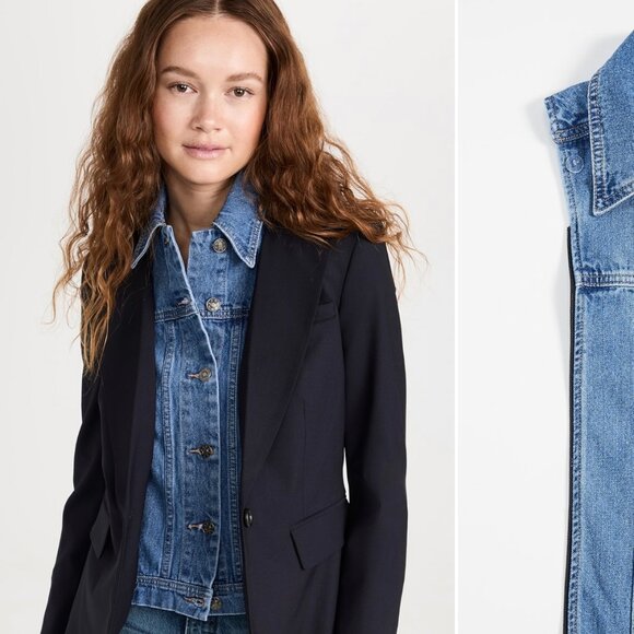 Veronica Beard Jean Dickey, Blue Denim, One Size - Picture 2 of 5